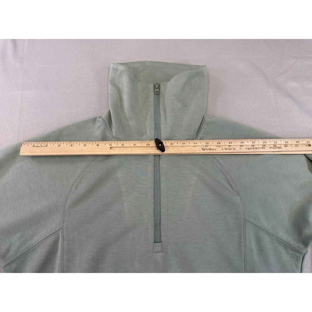 ANRABESS Half Zip Sweatshirt M Mint Green Long Sleeve Relaxed Fit Fleece
